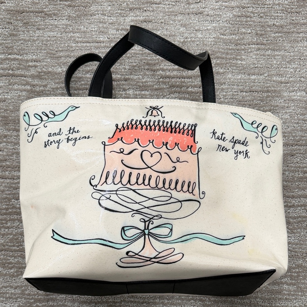kate spade Bridal Cream and Black Tote